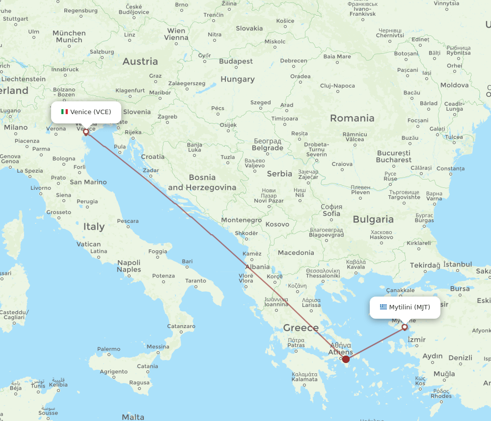 VCE-MJT flight routes