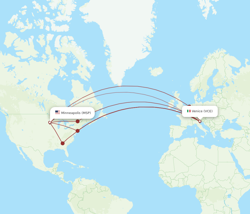 VCE-MSP flight routes