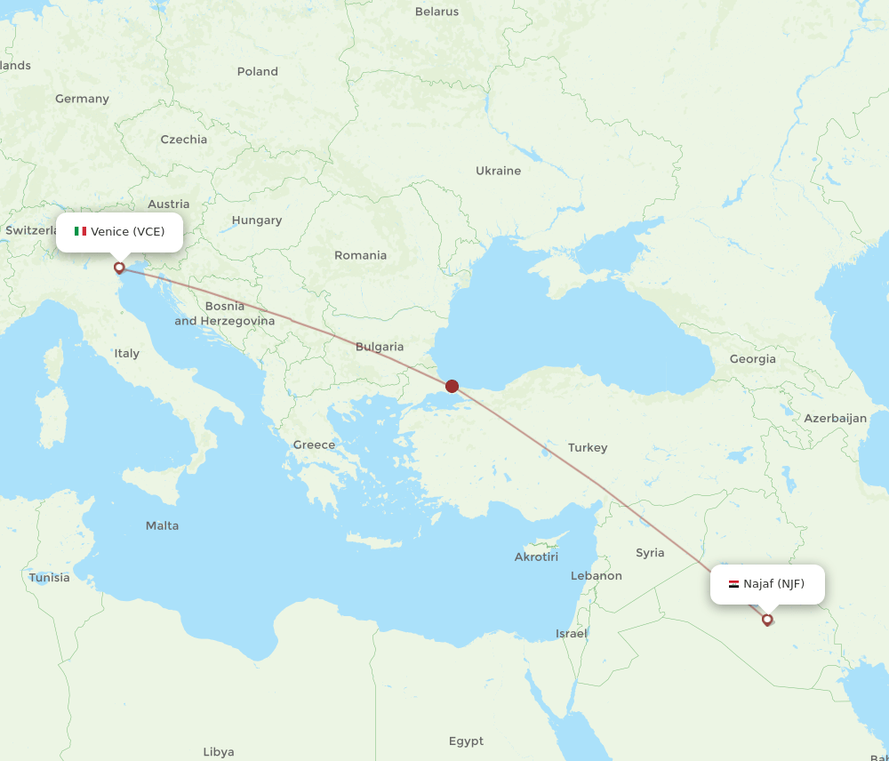 VCE-NJF flight routes