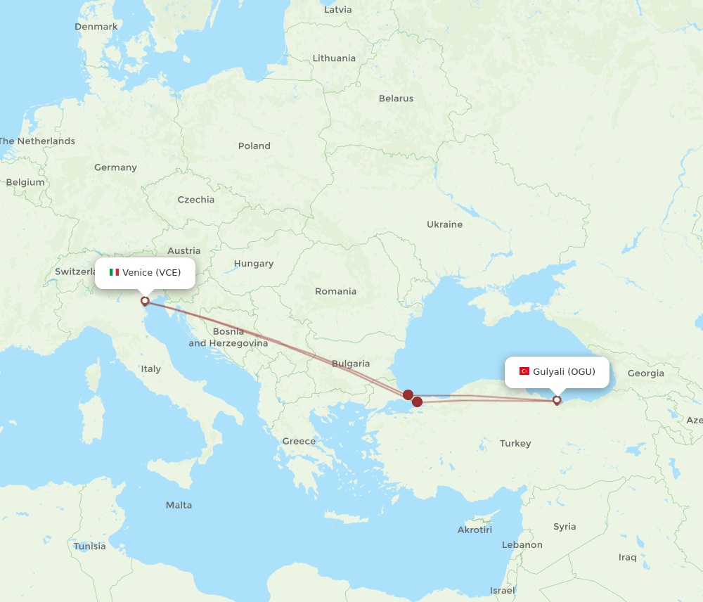 VCE-OGU flight routes