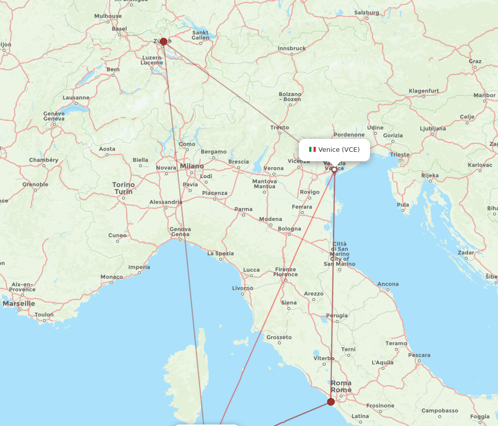 VCE-OLB flight routes