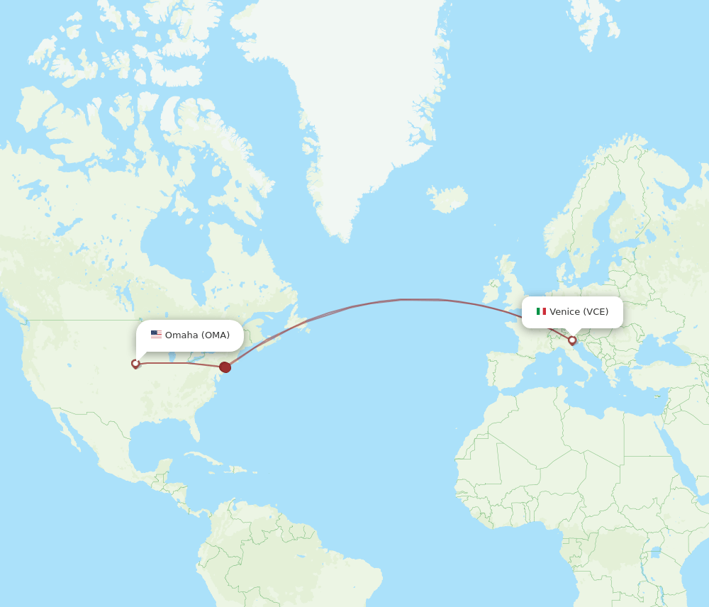 VCE-OMA flight routes