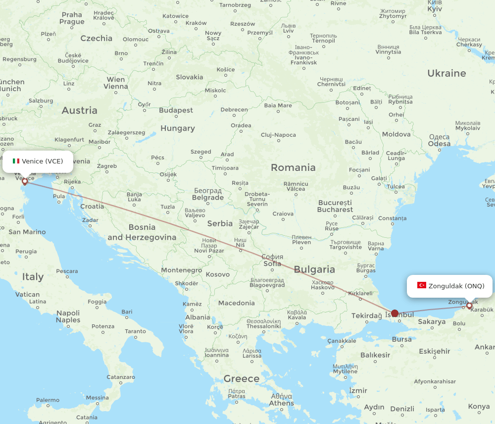 VCE-ONQ flight routes