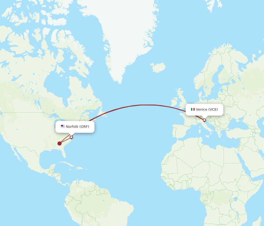 VCE-ORF flight routes