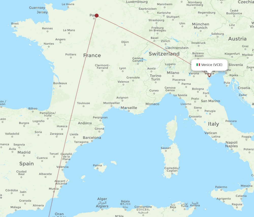 VCE-OUD flight routes