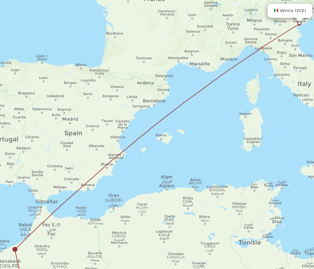 VCE-OZZ flight routes