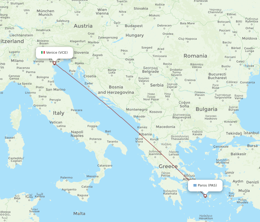 VCE-PAS flight routes