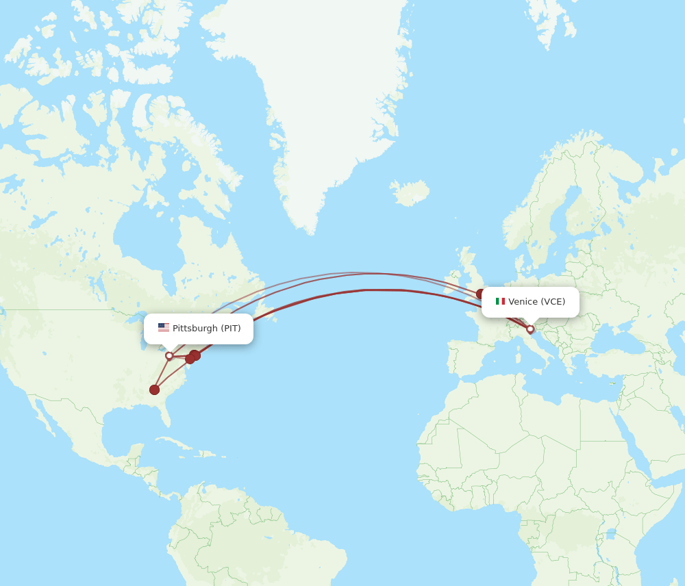VCE-PIT flight routes