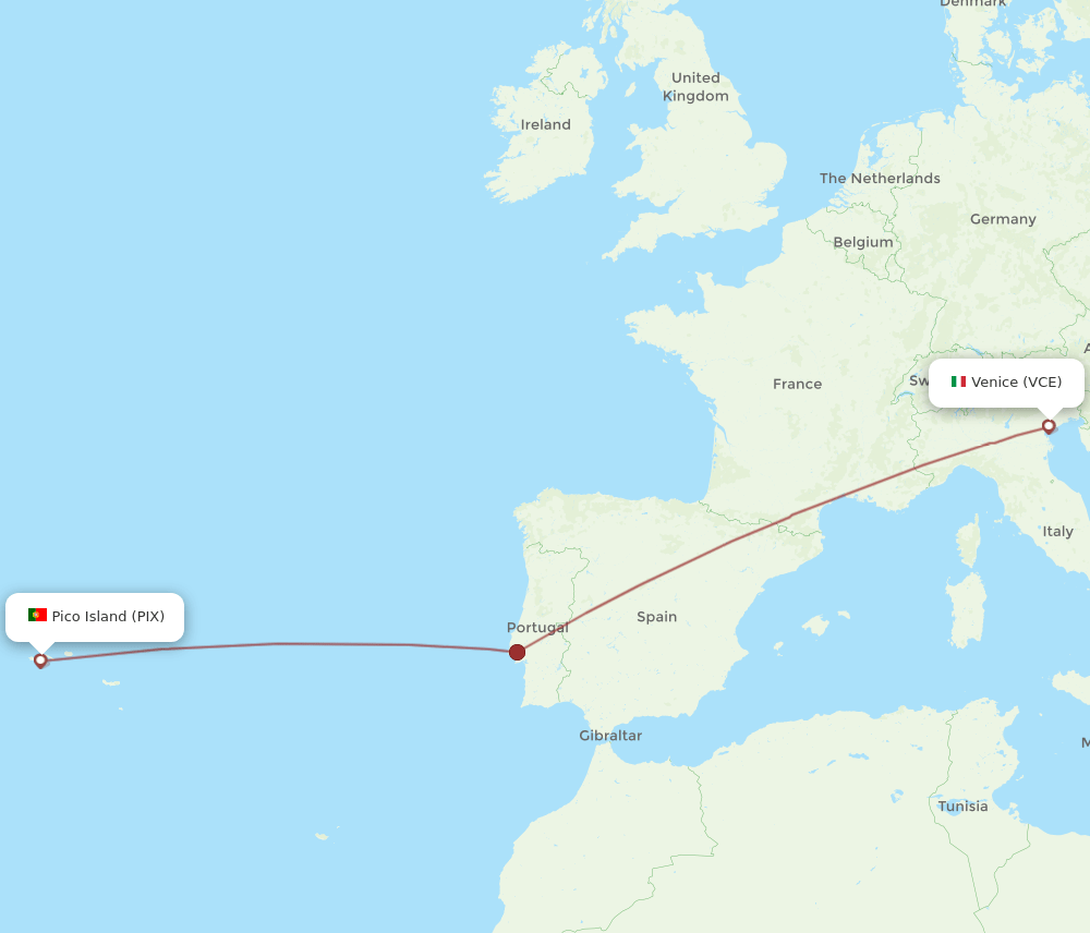 VCE-PIX flight routes