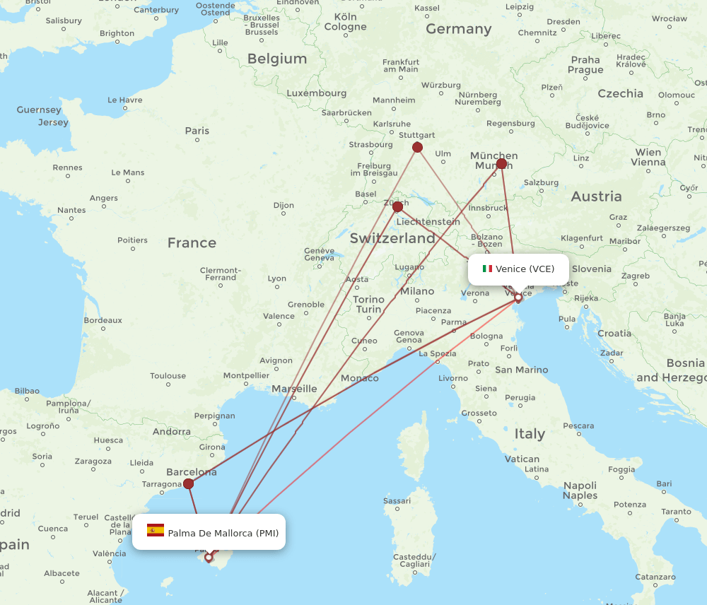 VCE-PMI flight routes