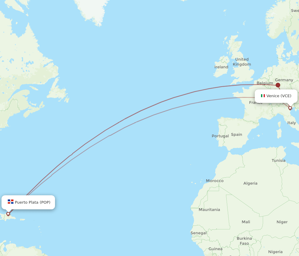VCE-POP flight routes