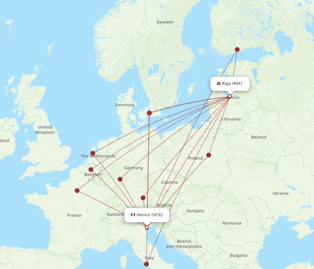 VCE-RIX flight routes