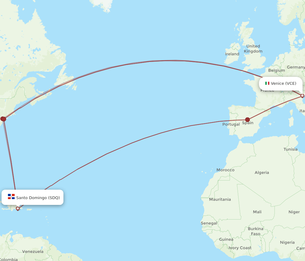 VCE-SDQ flight routes