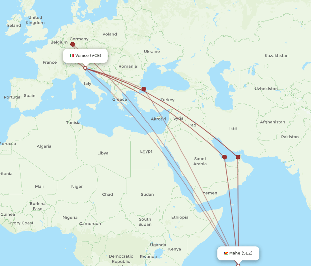 VCE-SEZ flight routes