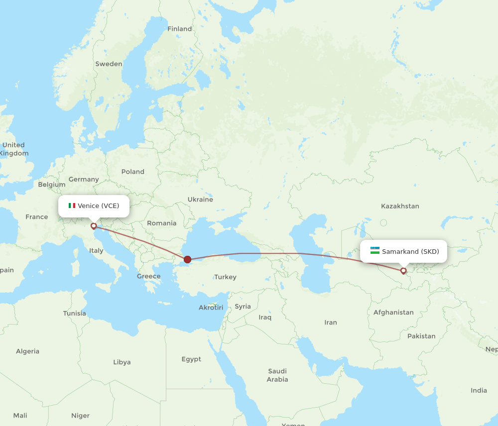 VCE-SKD flight routes