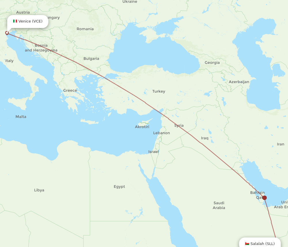 VCE to SLL flights and routes map