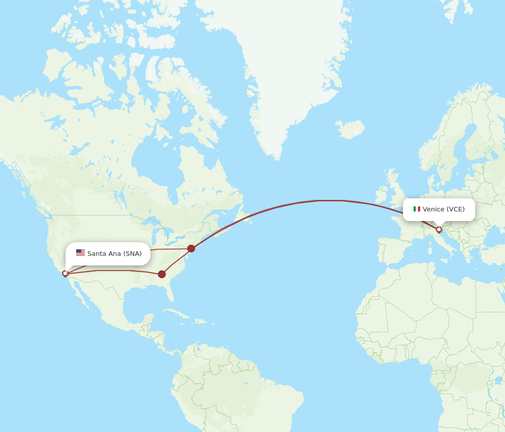 VCE-SNA flight routes