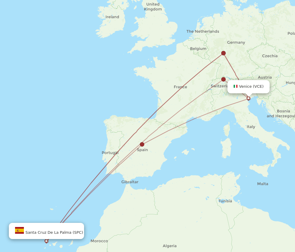 VCE-SPC flight routes
