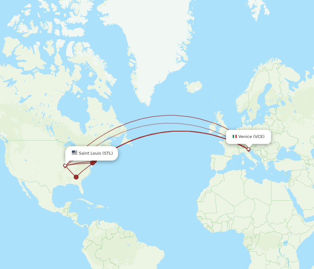 VCE-STL flight routes