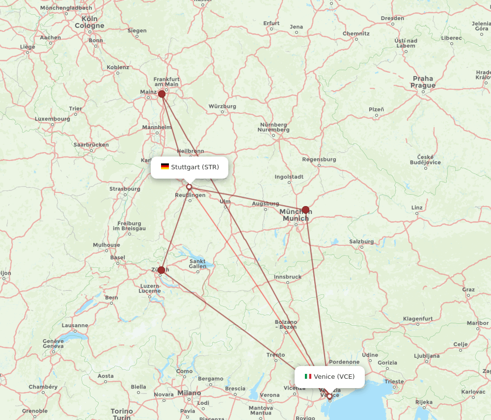 VCE-STR flight routes