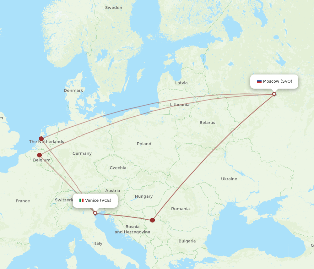 VCE-SVO flight routes