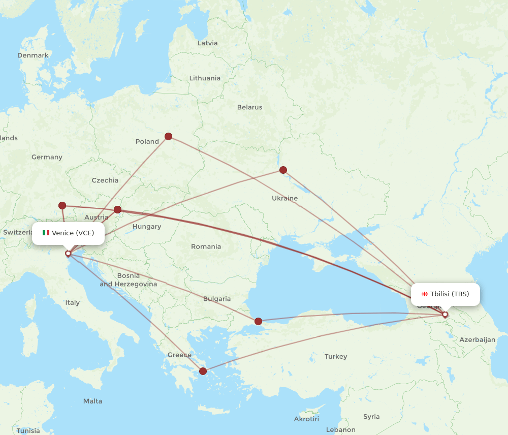 VCE-TBS flight routes