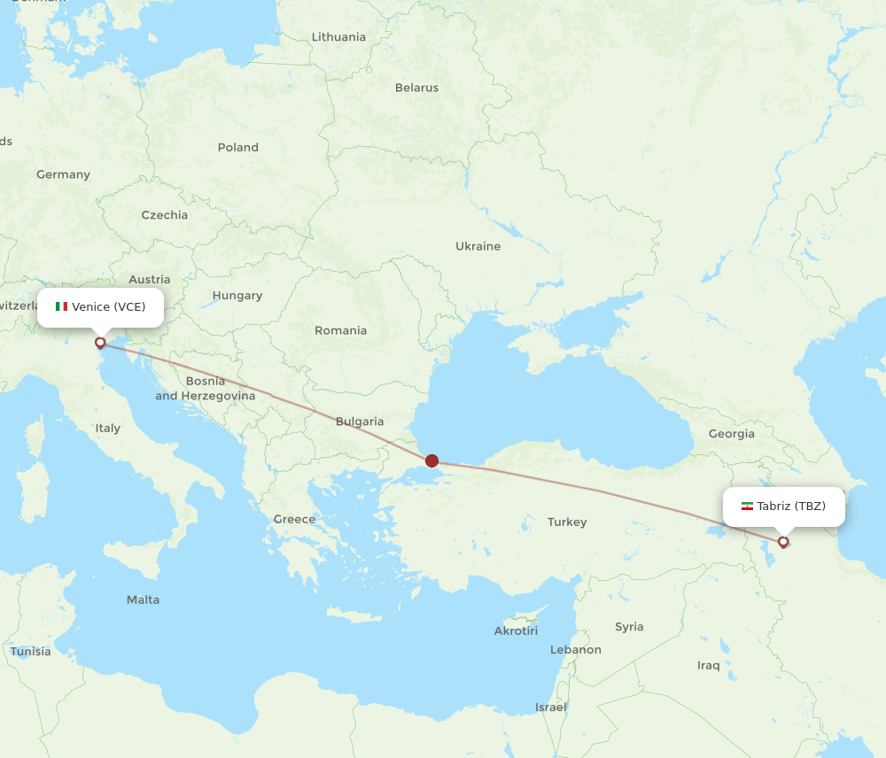VCE-TBZ flight routes