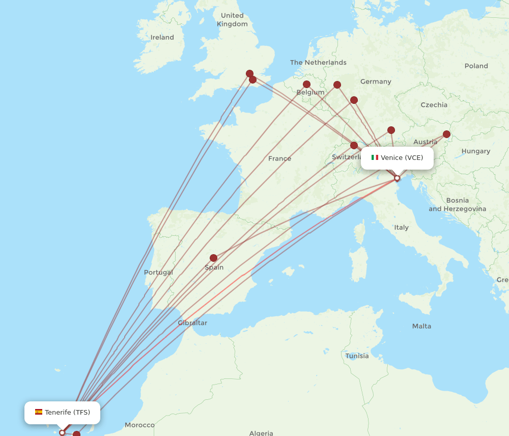 VCE-TFS flight routes