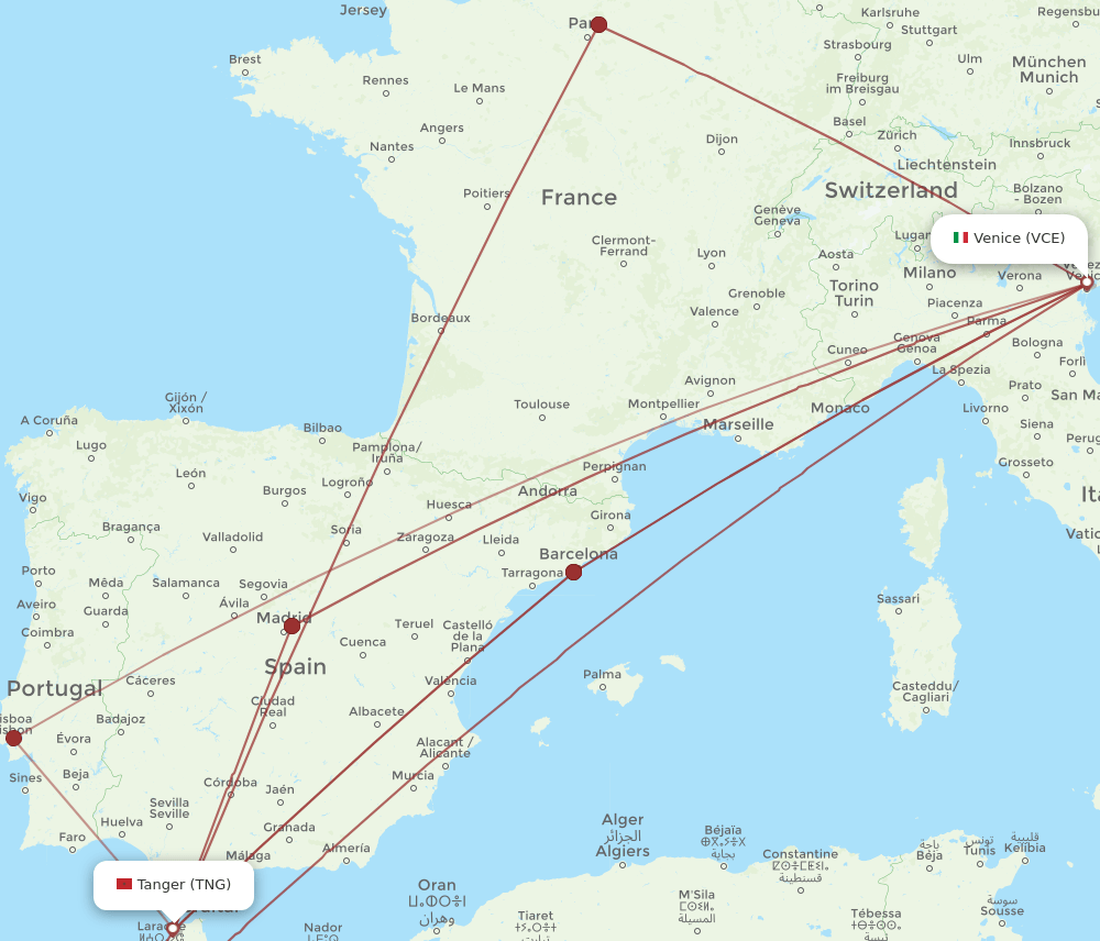 VCE-TNG flight routes