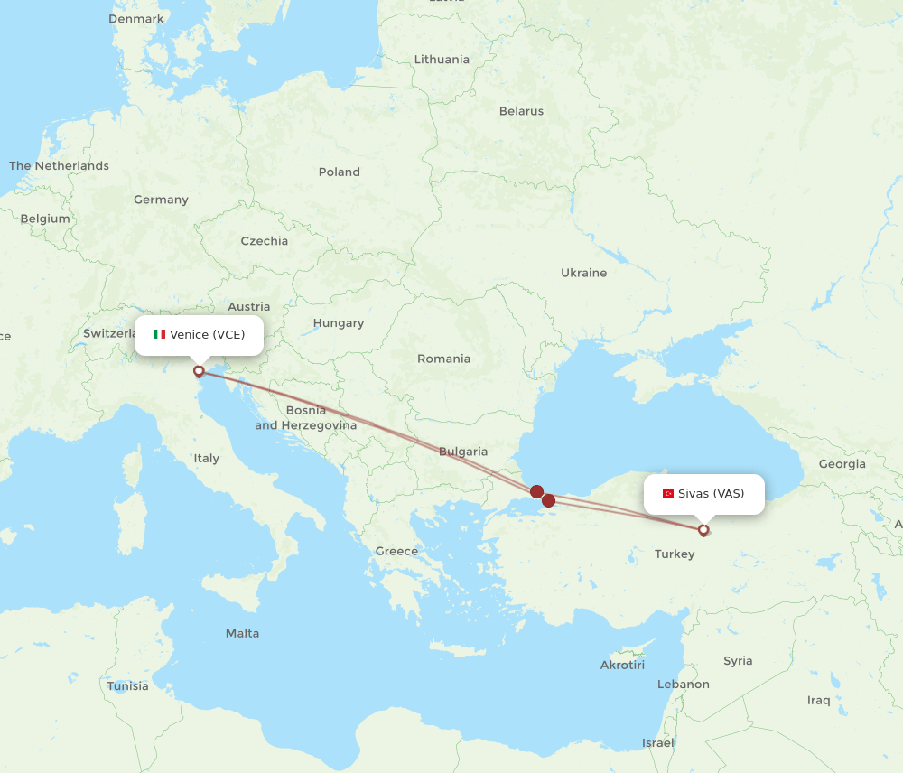 VCE-VAS flight routes