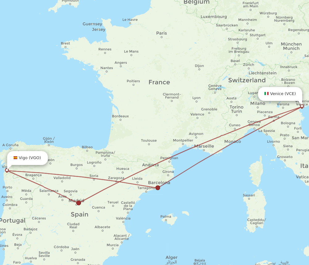 VCE-VGO flight routes