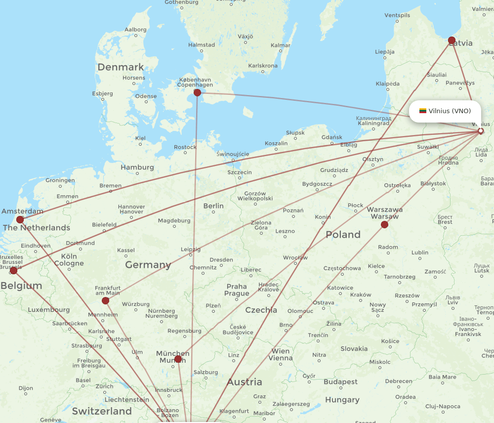 VCE-VNO flight routes
