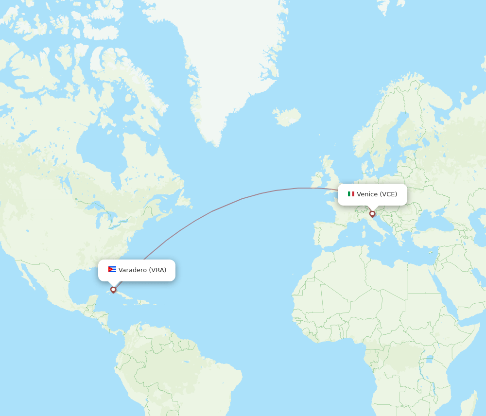 VCE-VRA flight routes
