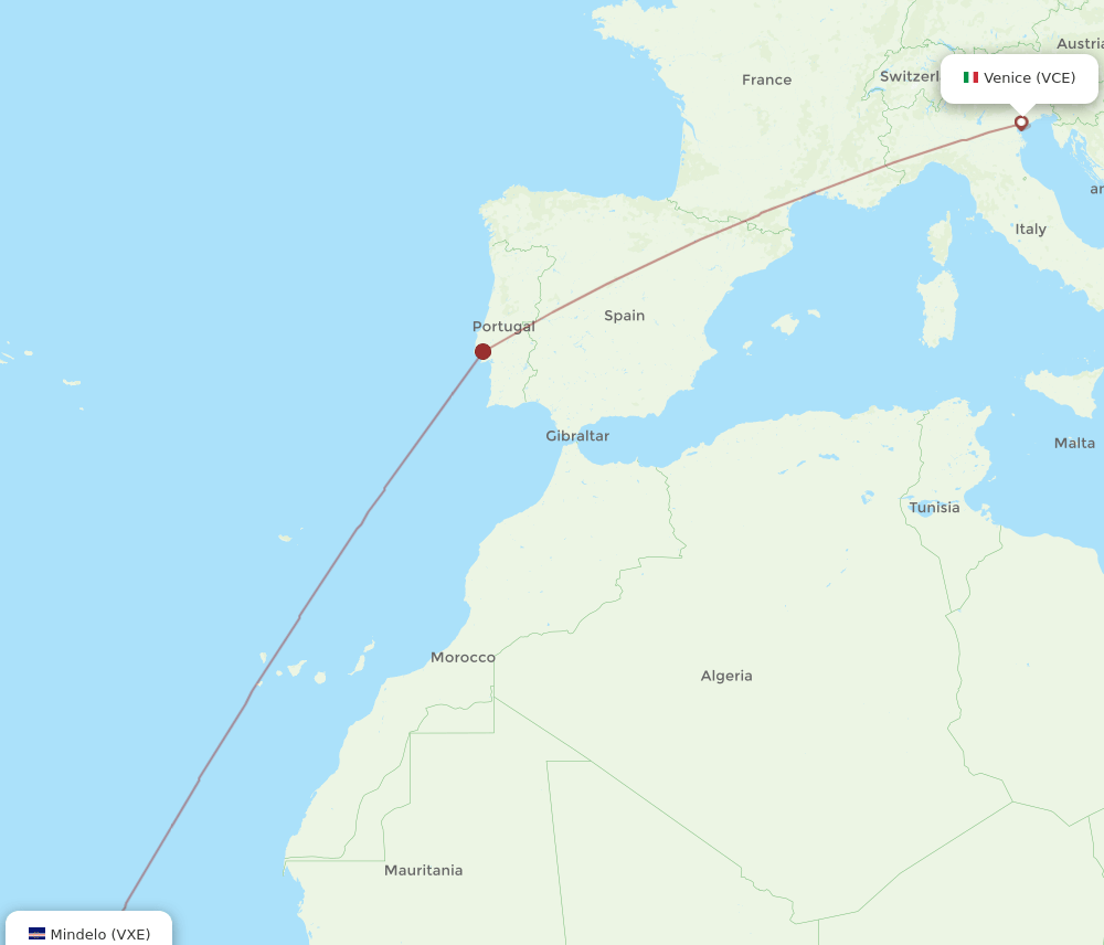 VCE-VXE flight routes