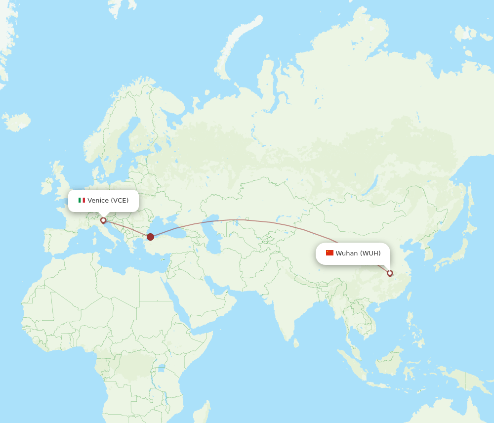 VCE-WUH flight routes