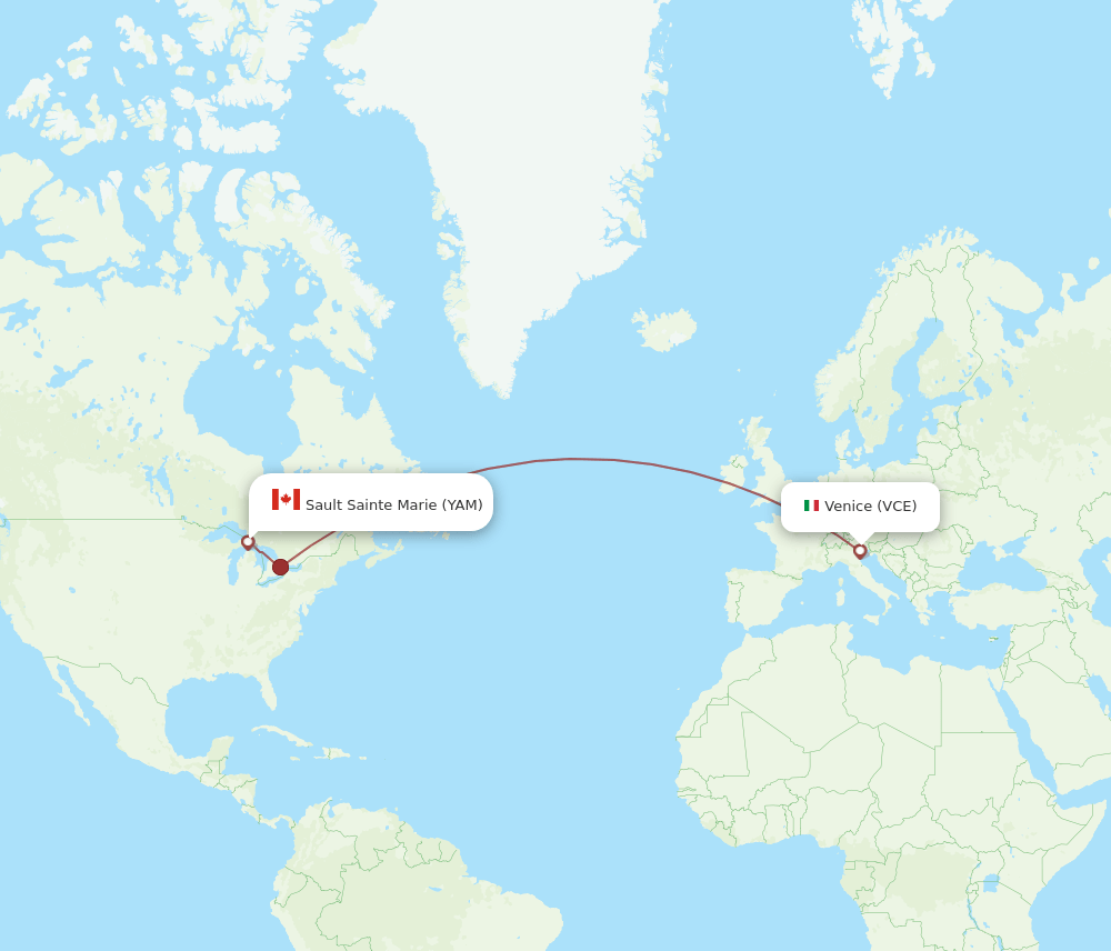 VCE-YAM flight routes