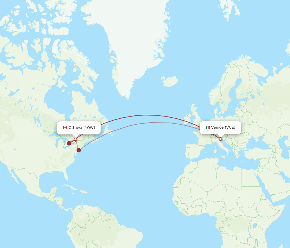 VCE-YOW flight routes