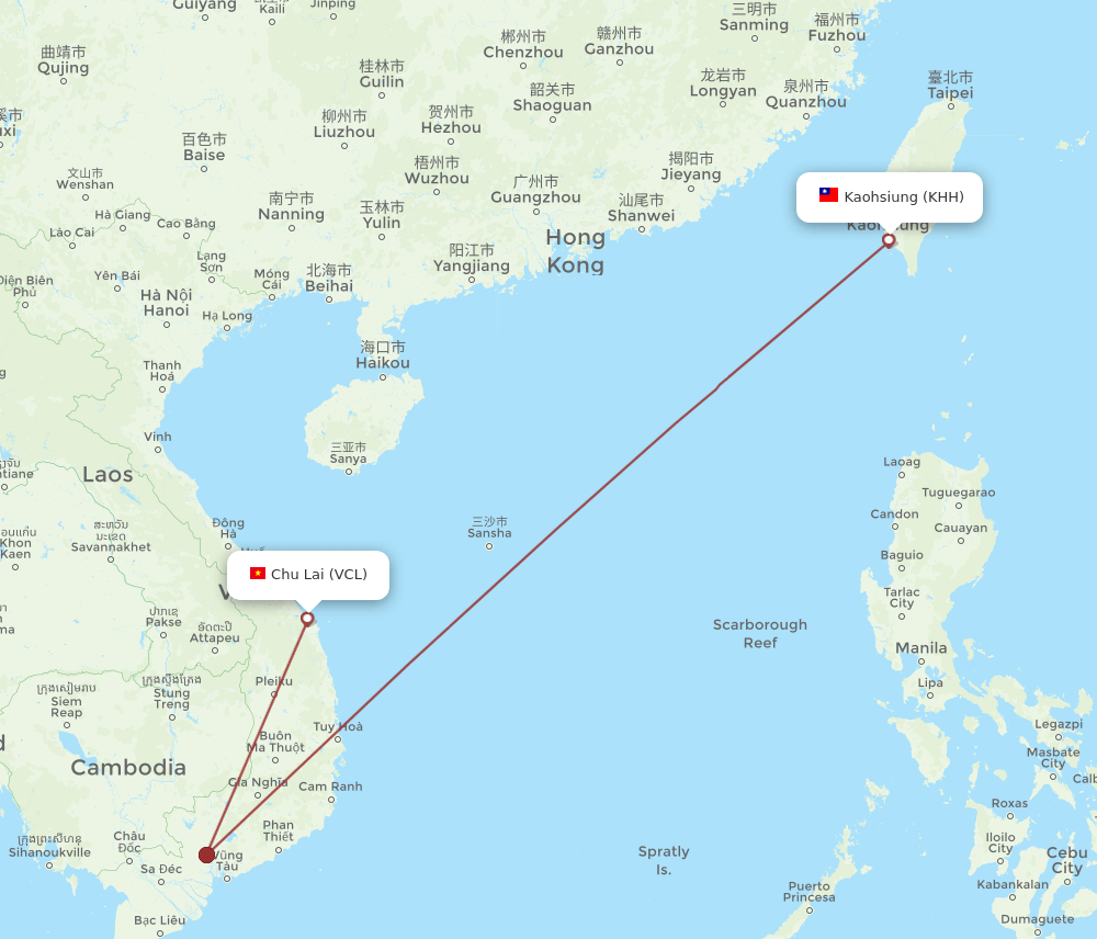 VCL-KHH flight routes