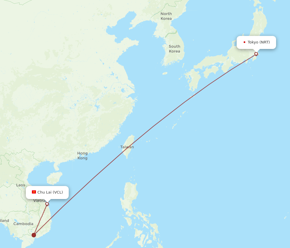 VCL-NRT flight routes