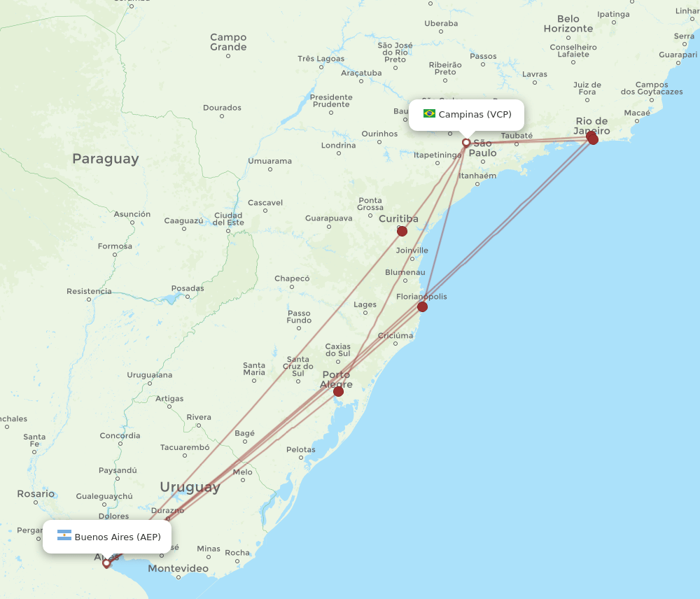 VCP-AEP flight routes