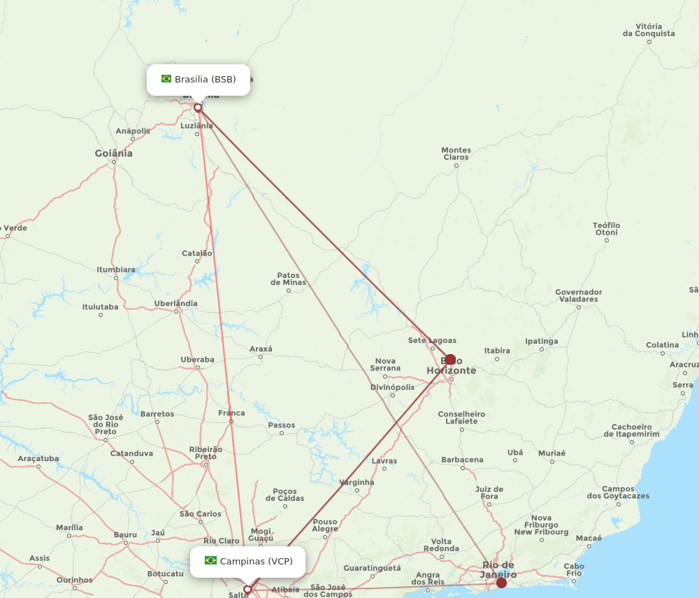 VCP to BSB flights and routes map