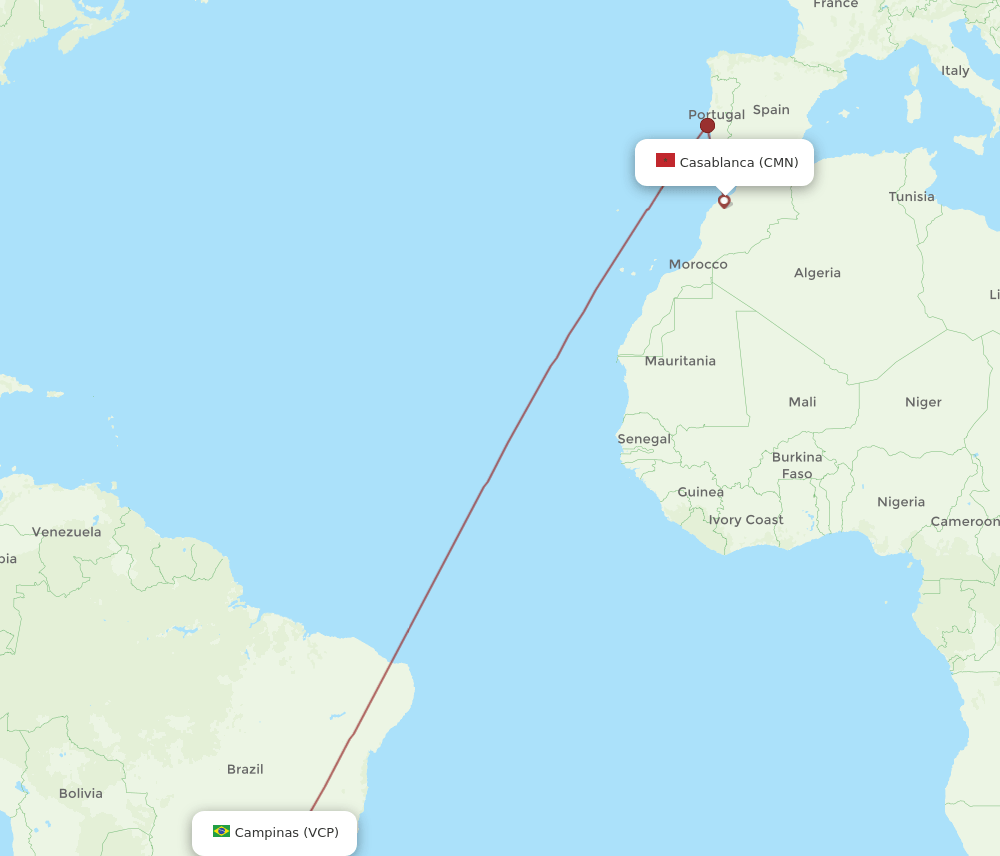 VCP to CMN flights and routes map