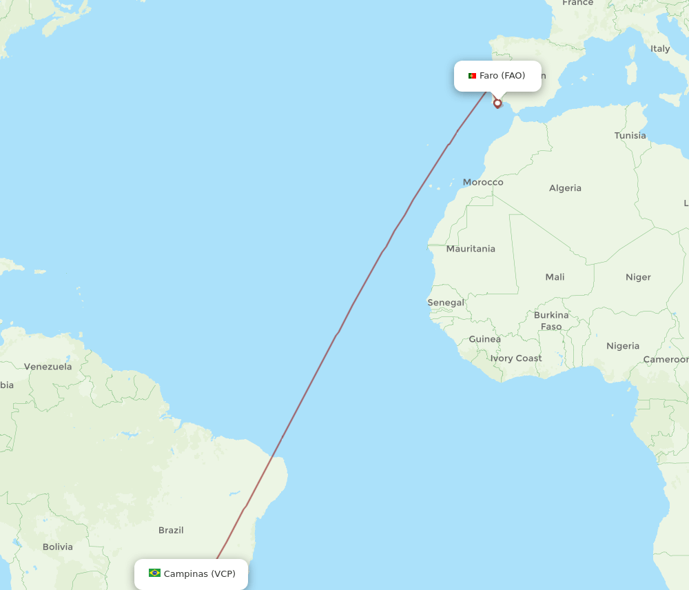 VCP-FAO flight routes