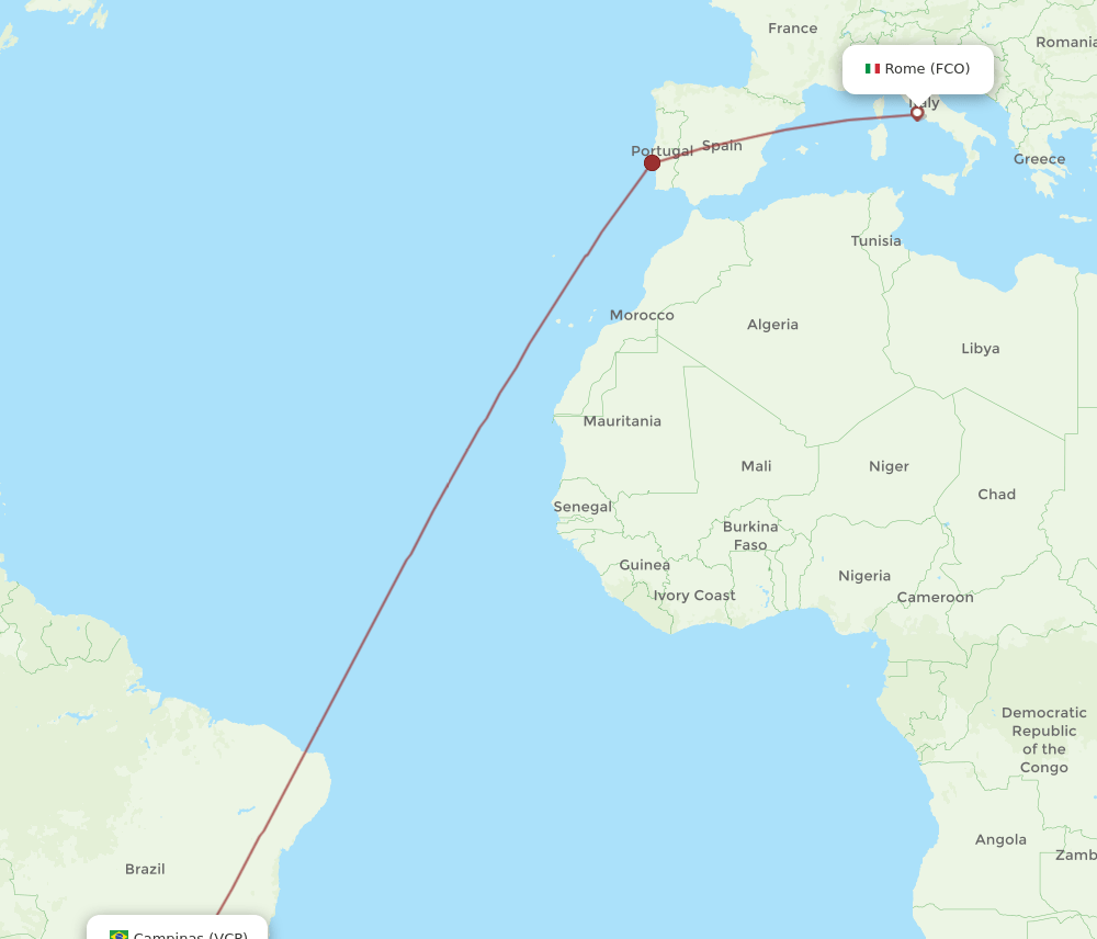 VCP-FCO flight routes