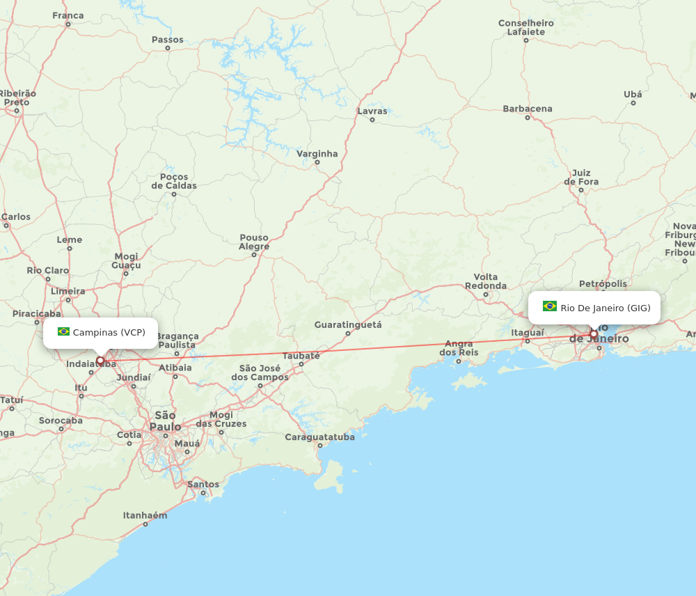 VCP to GIG flights and routes map