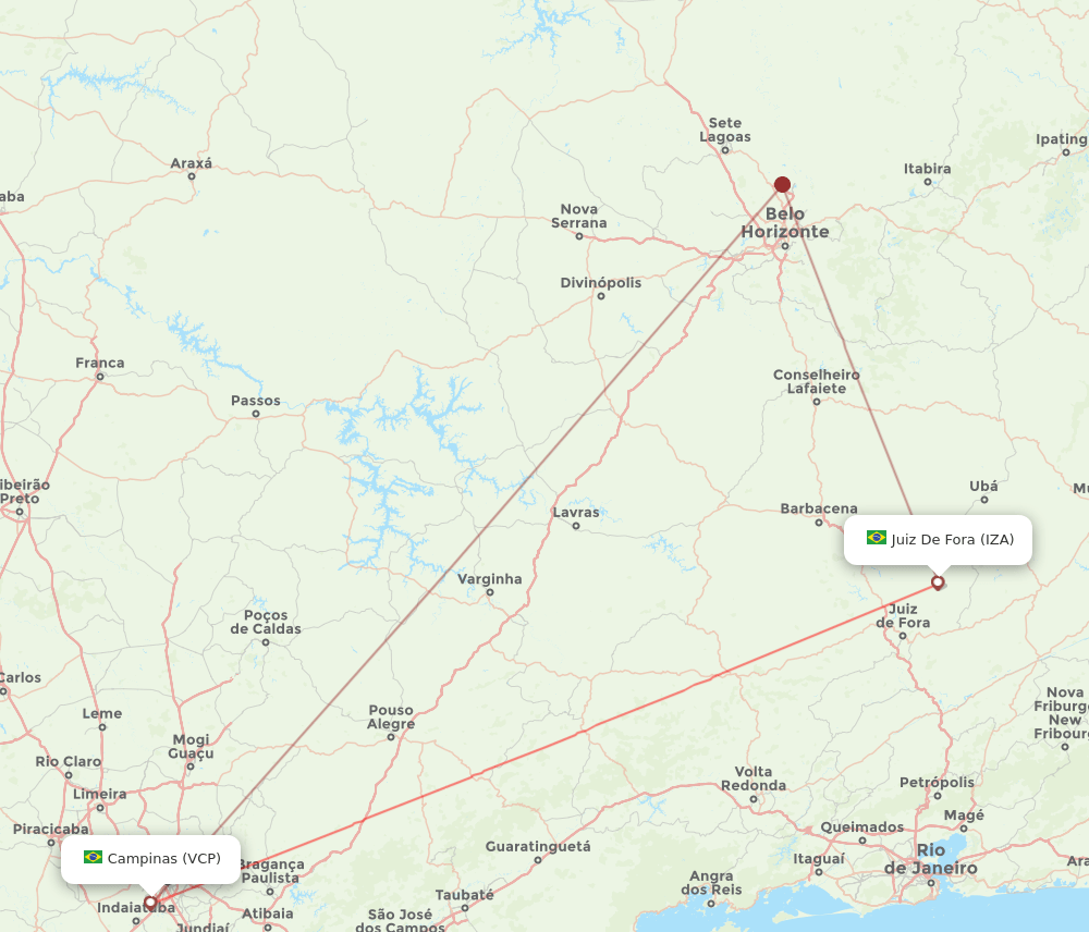 VCP to IZA flights and routes map