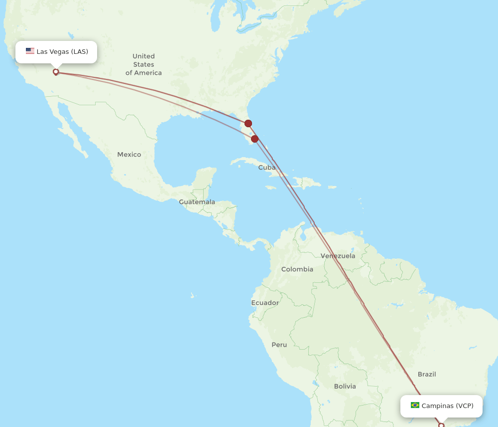 VCP-LAS flight routes