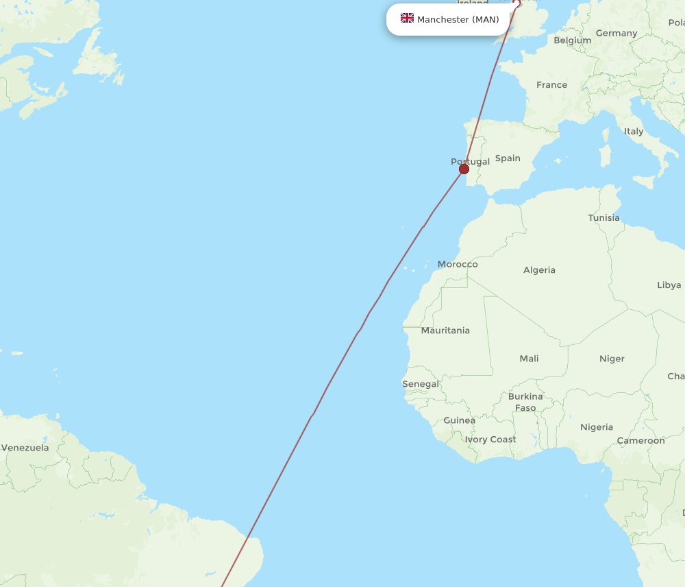 VCP-MAN flight routes