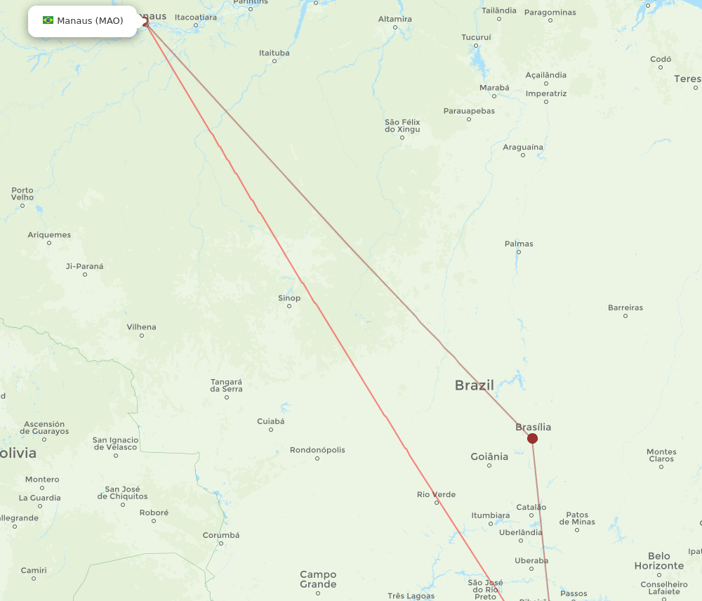 VCP-MAO flight routes