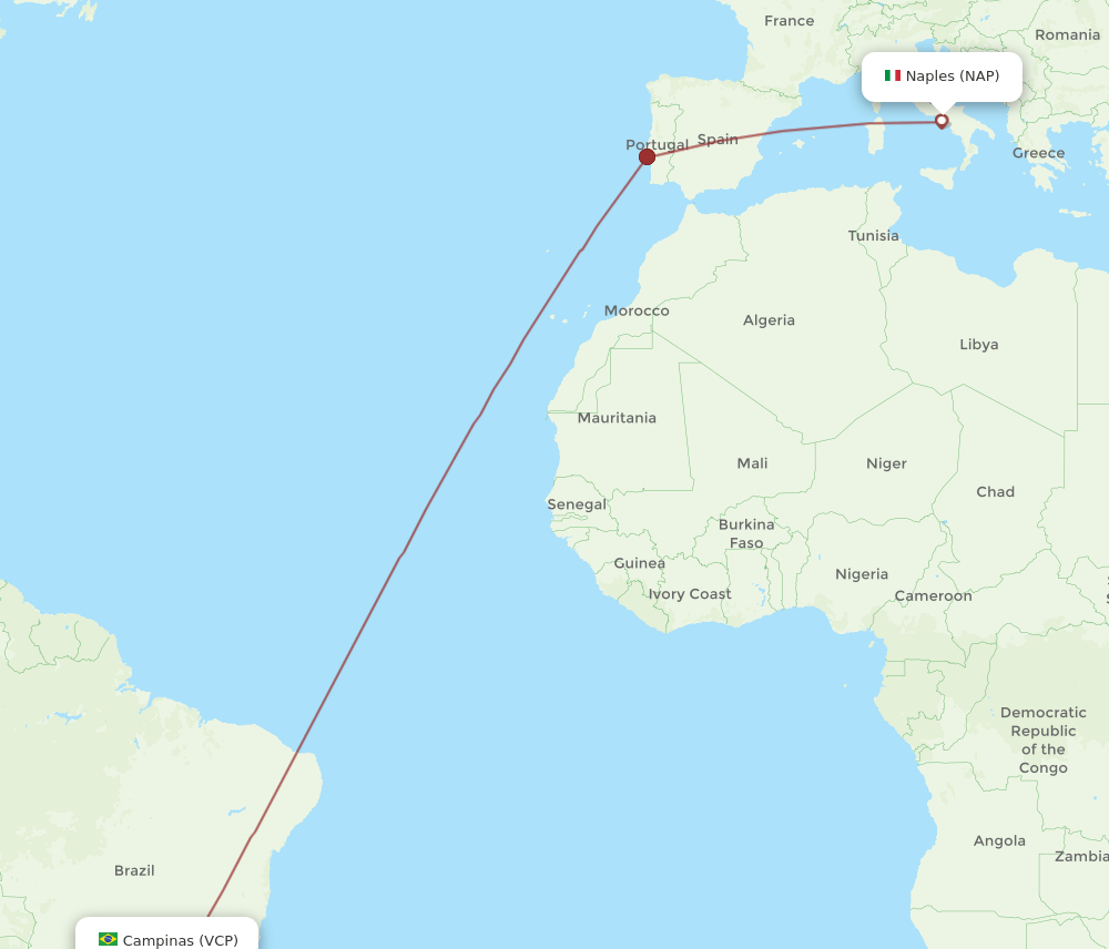 VCP-NAP flight routes